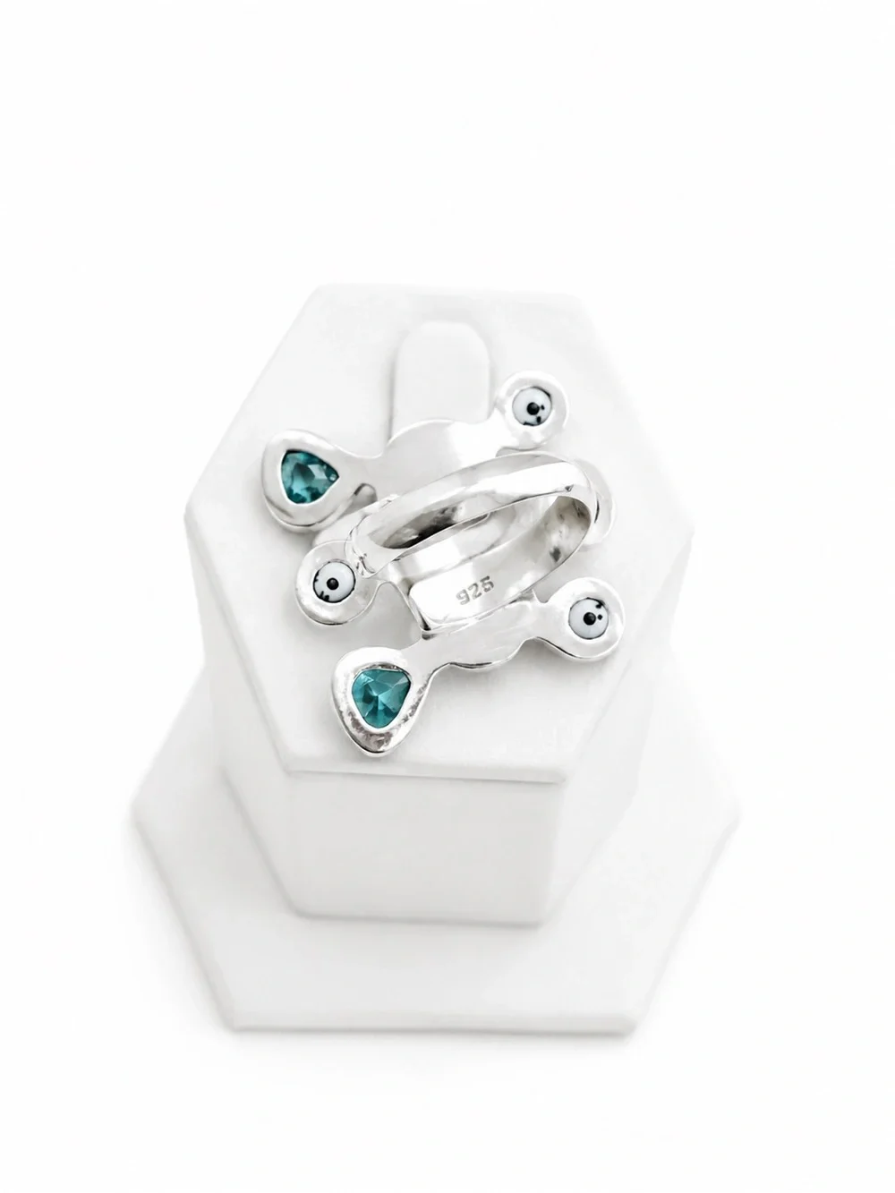 Silver Blue Lapis Gemstone Statement Ring -aquamarine & Pearl